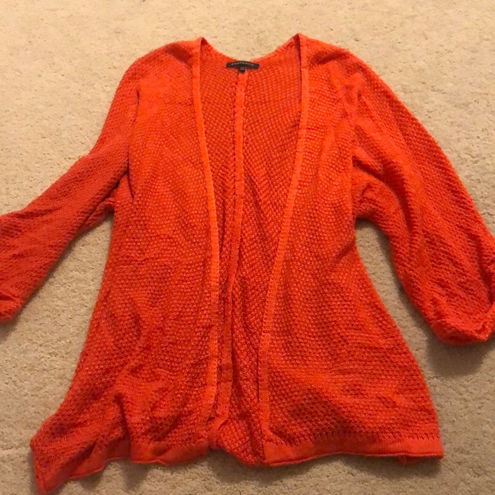 orange cardigan